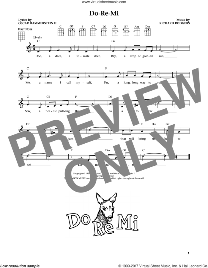 Do-Re-Mi (from The Daily Ukulele) (arr. Liz and Jim Beloff) sheet music for ukulele by Rodgers & Hammerstein, Jim Beloff, Liz Beloff, Oscar II Hammerstein and Richard Rodgers, intermediate skill level