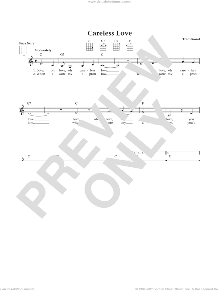 Careless Love (from The Daily Ukulele) (arr. Liz and Jim Beloff) sheet music for ukulele by Anonymous, Jim Beloff and Liz Beloff, intermediate skill level