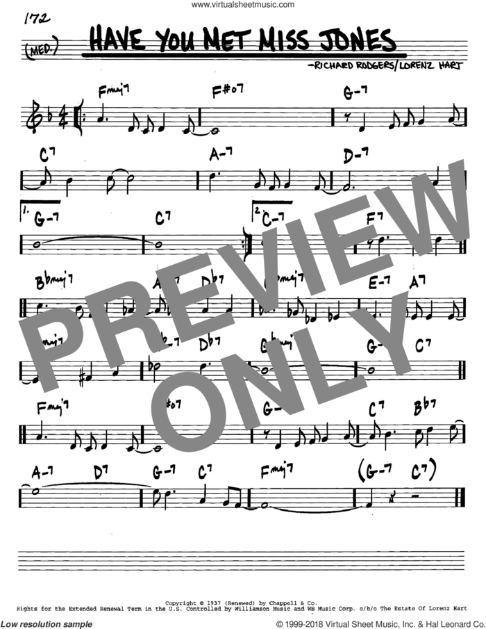 Have You Met Miss Jones? sheet music for voice and other instruments (in C) by Rodgers & Hart, Lorenz Hart and Richard Rodgers, intermediate skill level