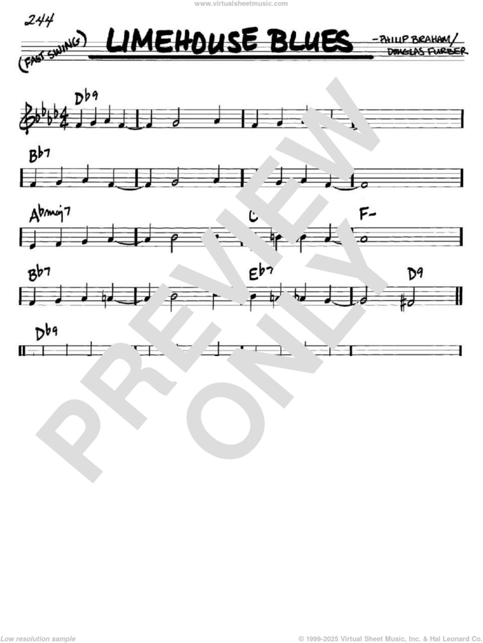 Limehouse Blues sheet music for voice and other instruments (in C) by Douglas Furber and Philip Braham, intermediate skill level