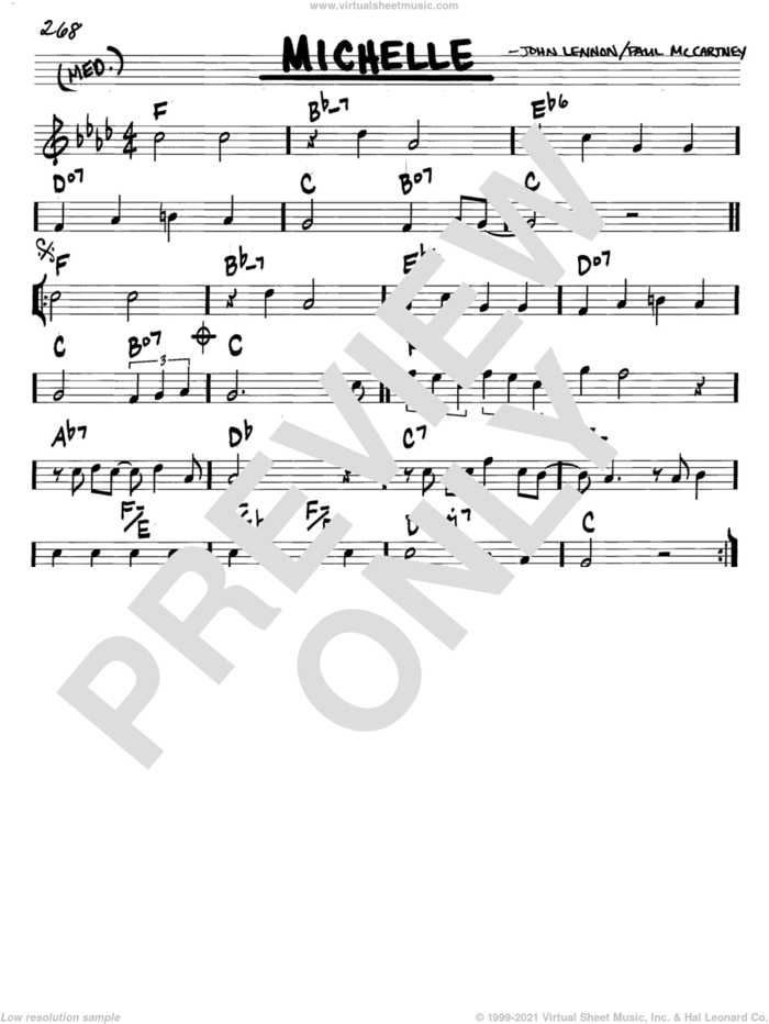 Michelle sheet music for voice and other instruments (in C) by The Beatles, John Lennon and Paul McCartney, intermediate skill level