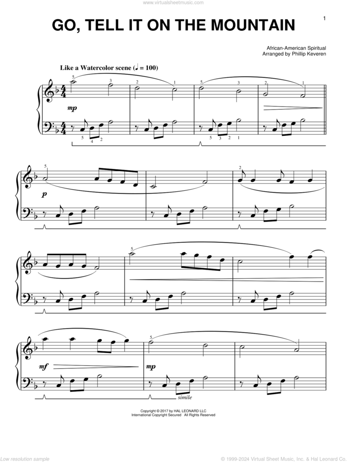 Go, Tell It On The Mountain [Classical version] (arr. Phillip Keveren) sheet music for piano solo by John W. Work, Jr., Phillip Keveren and Miscellaneous, easy skill level