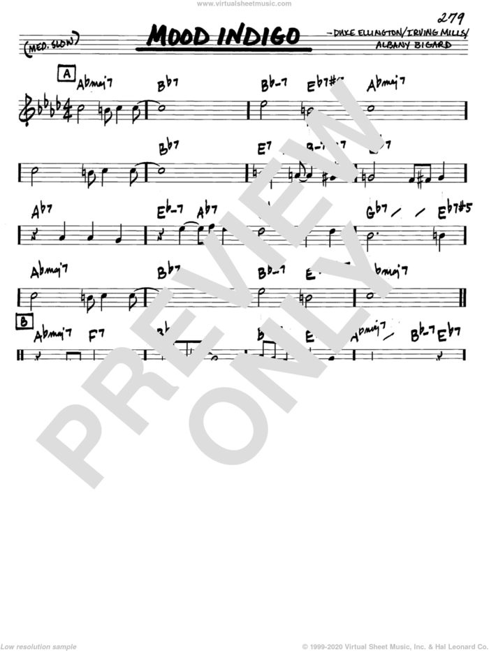 Mood Indigo sheet music for voice and other instruments (in C)