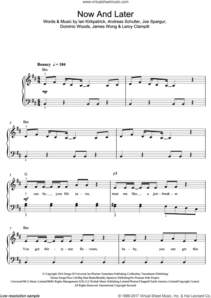 Now And Later sheet music for piano solo (beginners) by Sage the Gemini, Andreas Schuller, Dominic Woods, Ian Kirkpatrick, James Wong, Joe Spargur and Leroy Clampitt, beginner piano (beginners)