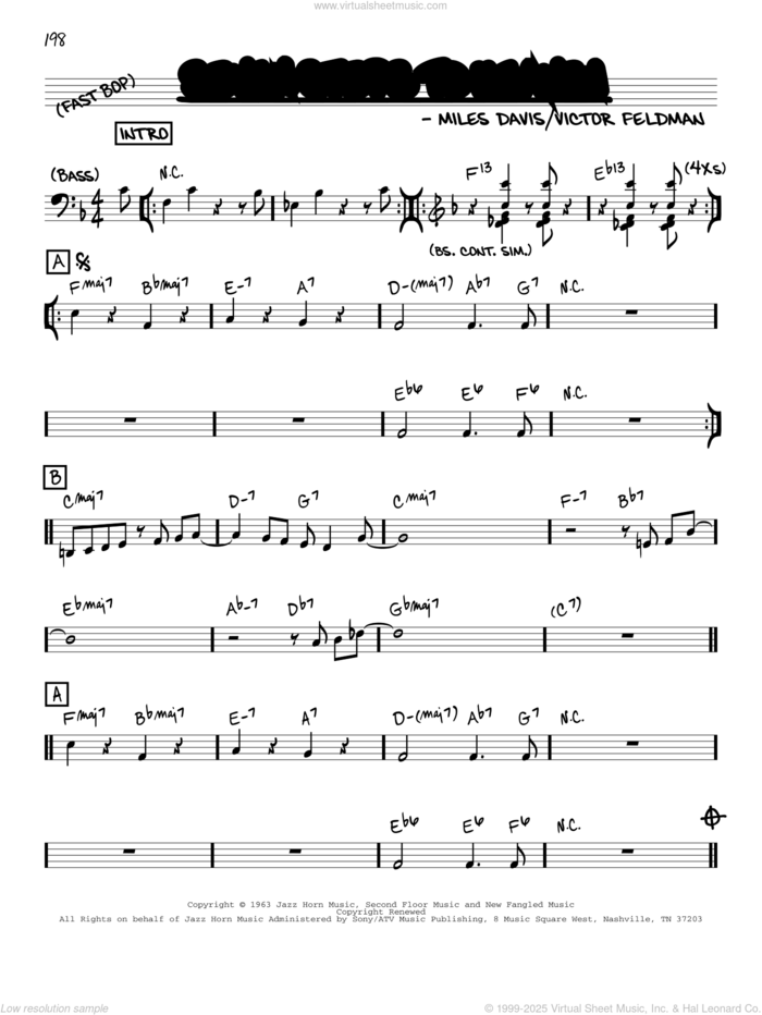 Seven Steps To Heaven sheet music for voice and other instruments (in C) by Miles Davis and Victor Feldman, intermediate skill level