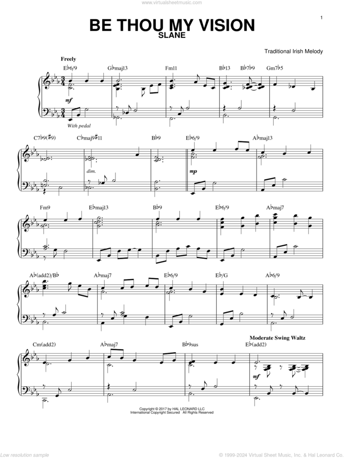 Be Thou My Vision [Jazz version] (arr. Brent Edstrom) sheet music for piano solo by Traditional Irish and Translated by Mary E. Byrne, intermediate skill level