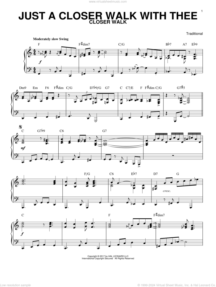 Just A Closer Walk With Thee [Jazz version] (arr. Brent Edstrom) sheet music for piano solo by Kenneth Morris and Miscellaneous, intermediate skill level