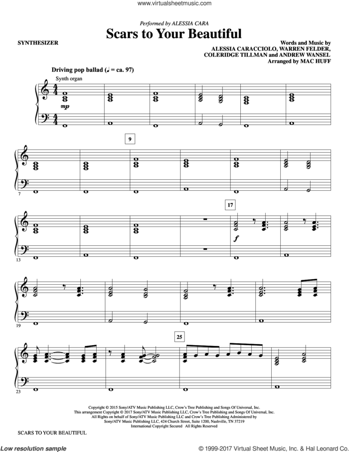 Scars to Your Beautiful (arr. Mac Huff) (complete set of parts) sheet music for orchestra/band by Mac Huff, Alessia Cara, Alessia Caracciolo, Andrew Wansel, Coleridge Tillman and Warren Felder, intermediate skill level