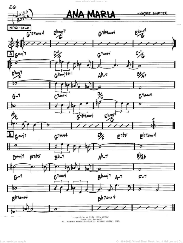 Ana Maria sheet music for voice and other instruments (in C) by Wayne Shorter, intermediate skill level