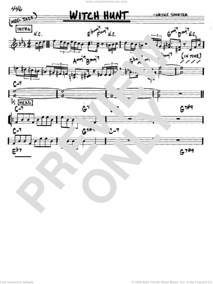 Witch Hunt sheet music for voice and other instruments (in C) by Wayne Shorter, intermediate skill level