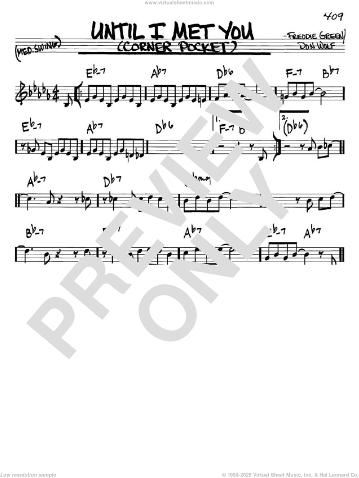 Until I Met You sheet music for voice and other instruments (in C) by Freddie Green and Don Wolf, intermediate skill level