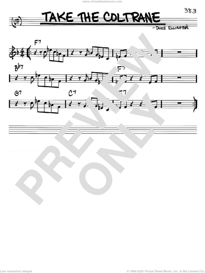 Take The Coltrane sheet music for voice and other instruments (in C) by Duke Ellington, intermediate skill level