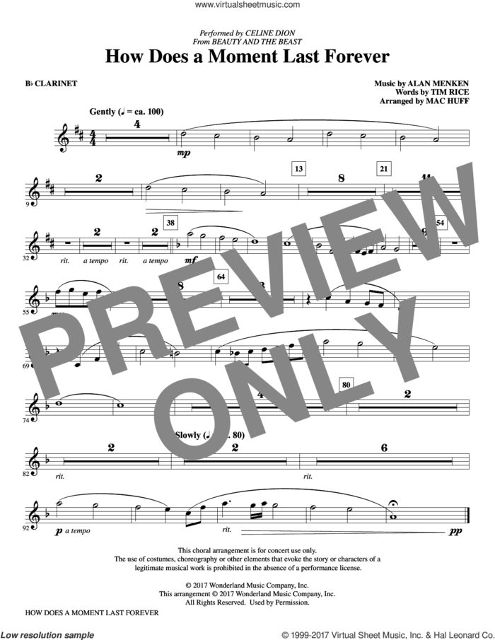 How Does a Moment Last Forever (from Beauty And The Beast) (arr. Mac Huff) (complete set of parts) sheet music for orchestra/band by Alan Menken, Celine Dion, Mac Huff and Tim Rice, intermediate skill level