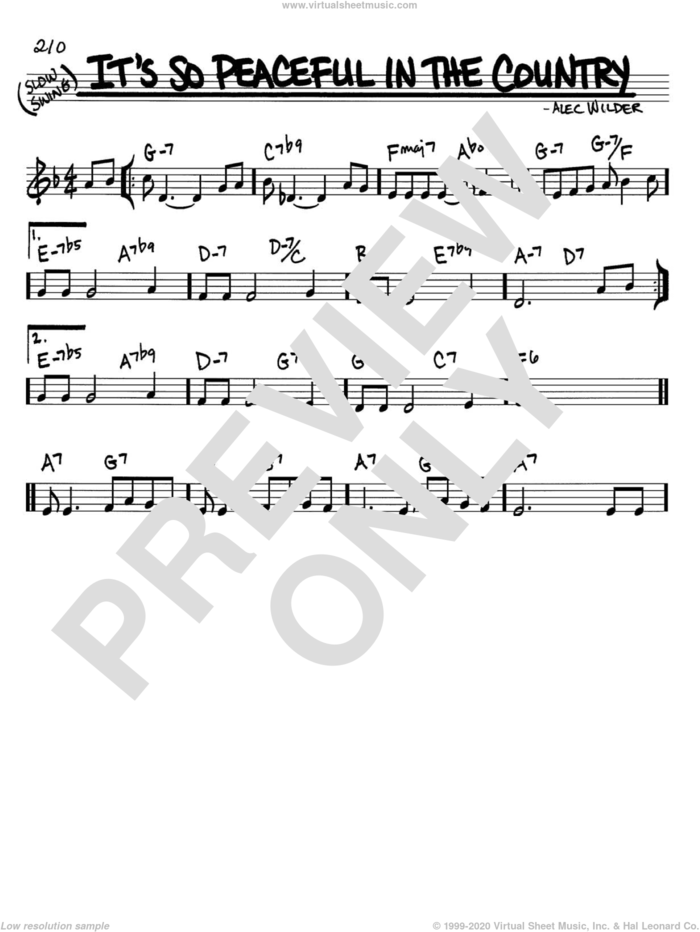 It's So Peaceful In The Country sheet music for voice and other instruments (in C) by Alec Wilder, intermediate skill level