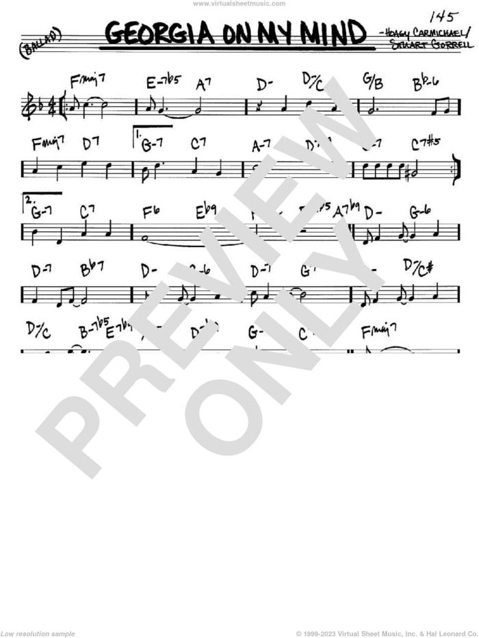 Georgia On My Mind sheet music for voice and other instruments (in C) by Ray Charles, Willie Nelson, Hoagy Carmichael and Stuart Gorrell, intermediate skill level