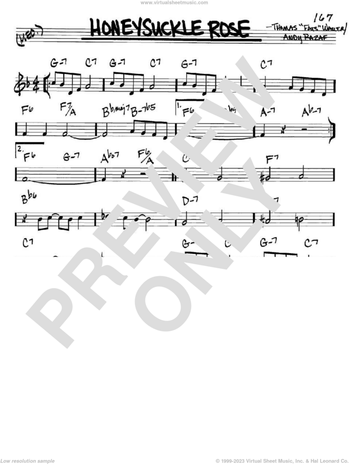 Honeysuckle Rose sheet music for voice and other instruments (in C) by Django Reinhardt, Andy Razaf and Thomas Waller, intermediate skill level