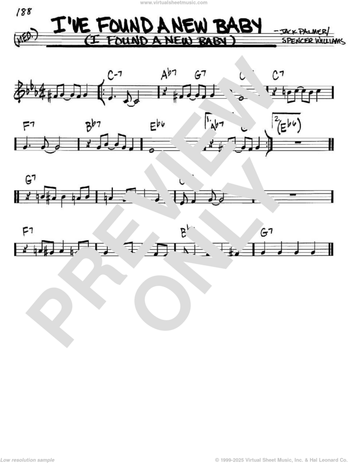 I've Found A New Baby (I Found A New Baby) sheet music for voice and other instruments (in C) by Benny Goodman, Jack Palmer and Spencer Williams, intermediate skill level