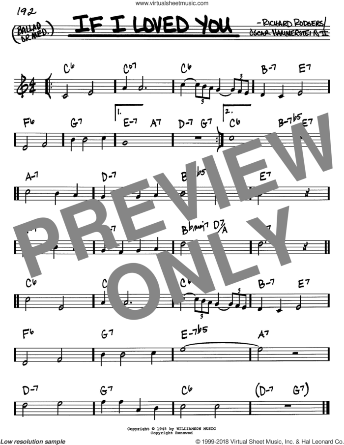 If I Loved You sheet music for voice and other instruments (in C) by Rodgers & Hammerstein, Oscar II Hammerstein and Richard Rodgers, intermediate skill level
