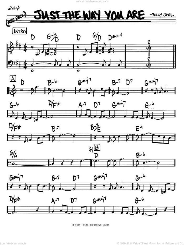 Just The Way You Are sheet music for voice and other instruments (in C) by Billy Joel, wedding score, intermediate skill level