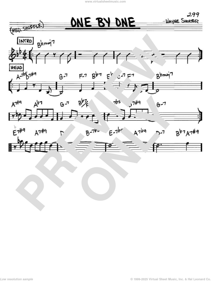 One By One sheet music for voice and other instruments (in C) by Wayne Shorter, intermediate skill level