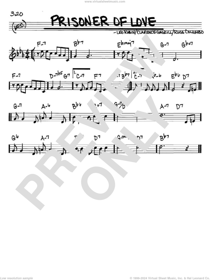 Prisoner Of Love sheet music for voice and other instruments (in C) by Leo Robin, Clarence Gaskill and Russ Columbo, intermediate skill level