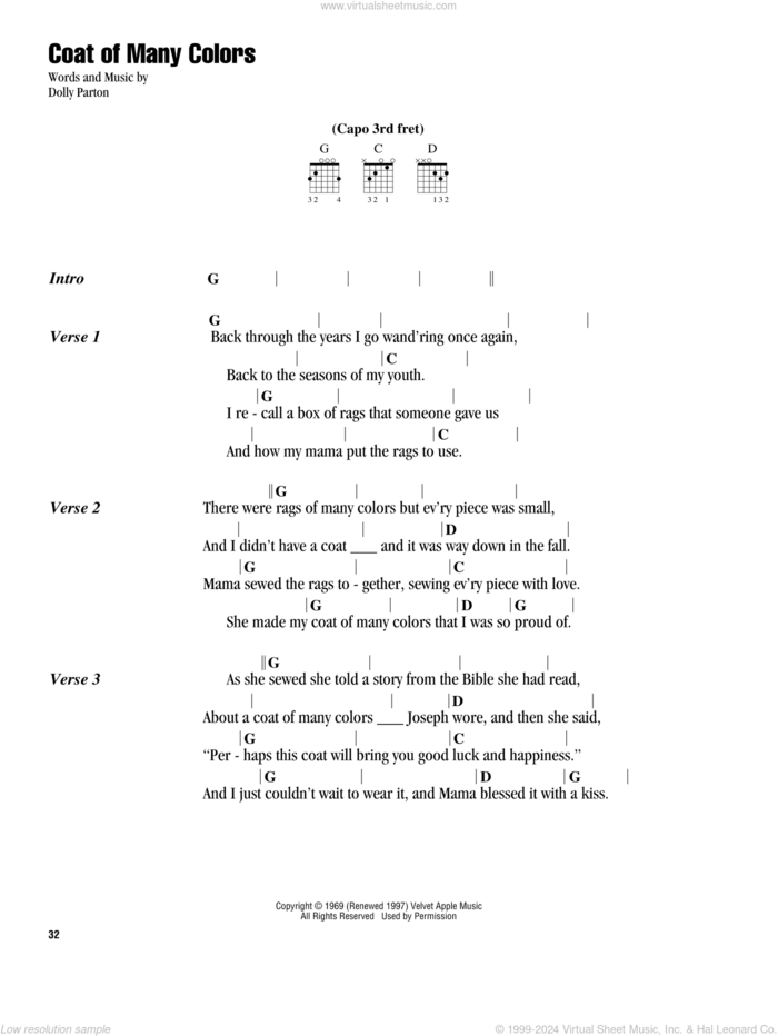 Coat Of Many Colors sheet music for guitar (chords) by Shania Twain with Alison Krauss & Union Station and Dolly Parton, intermediate skill level