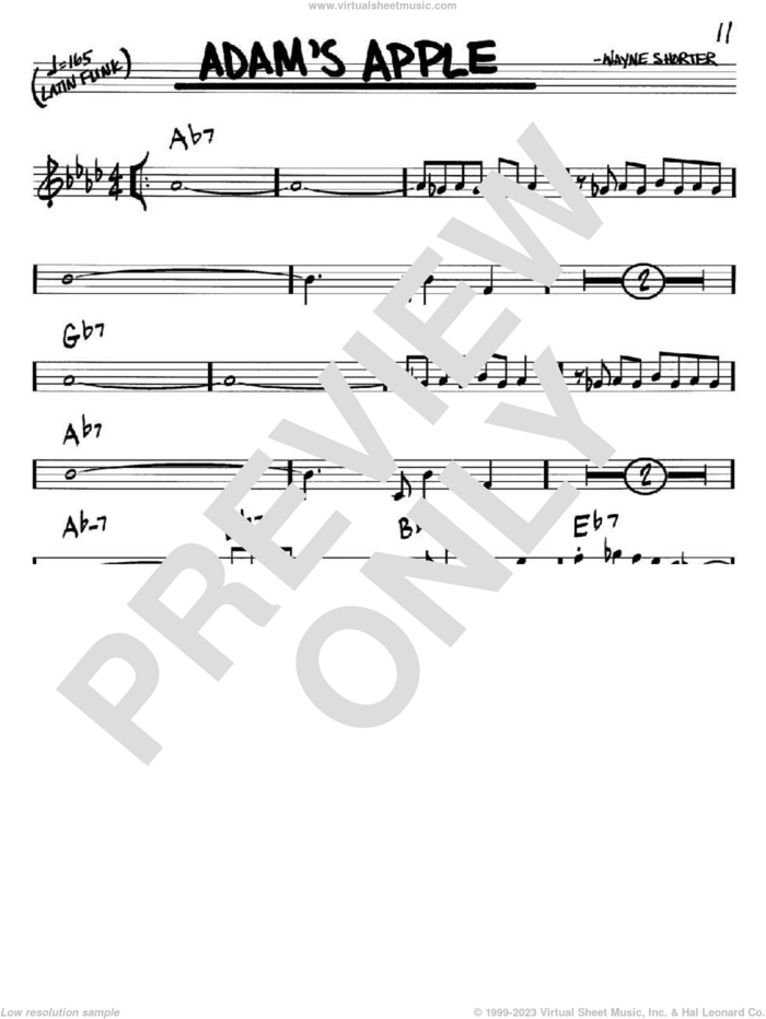 Adam's Apple sheet music for voice and other instruments (in C) by Wayne Shorter, intermediate skill level