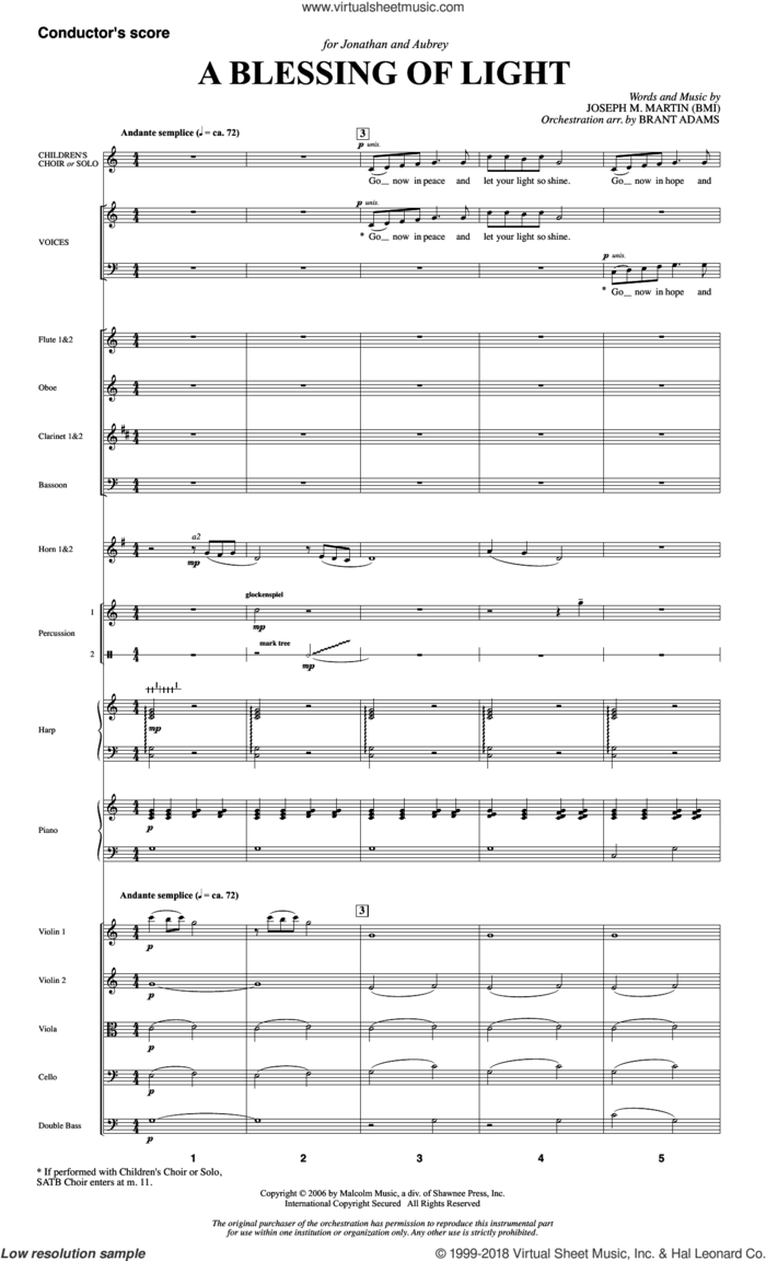A Blessing of Light (COMPLETE) sheet music for orchestra/band by Joseph M. Martin, intermediate skill level