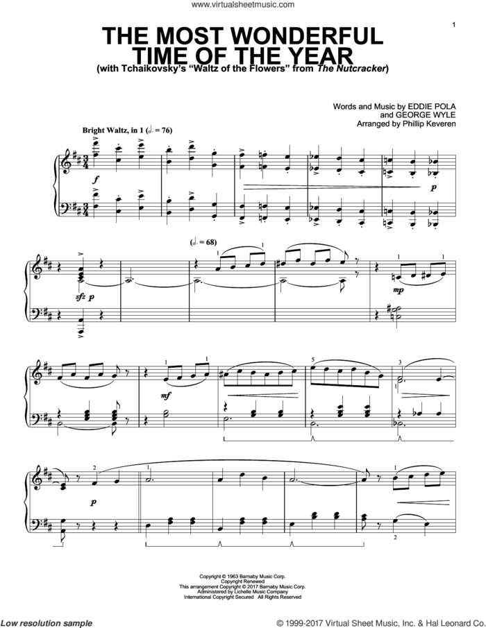 The Most Wonderful Time Of The Year [Classical version] (arr. Phillip Keveren) sheet music for piano solo by George Wyle and Phillip Keveren, intermediate skill level