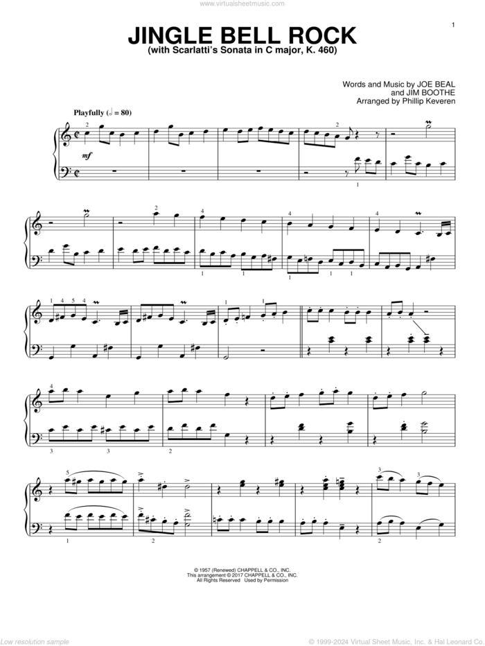 Jingle Bell Rock [Classical version] (arr. Phillip Keveren) sheet music for piano solo by Joe Beal, Phillip Keveren and Jim Boothe, intermediate skill level