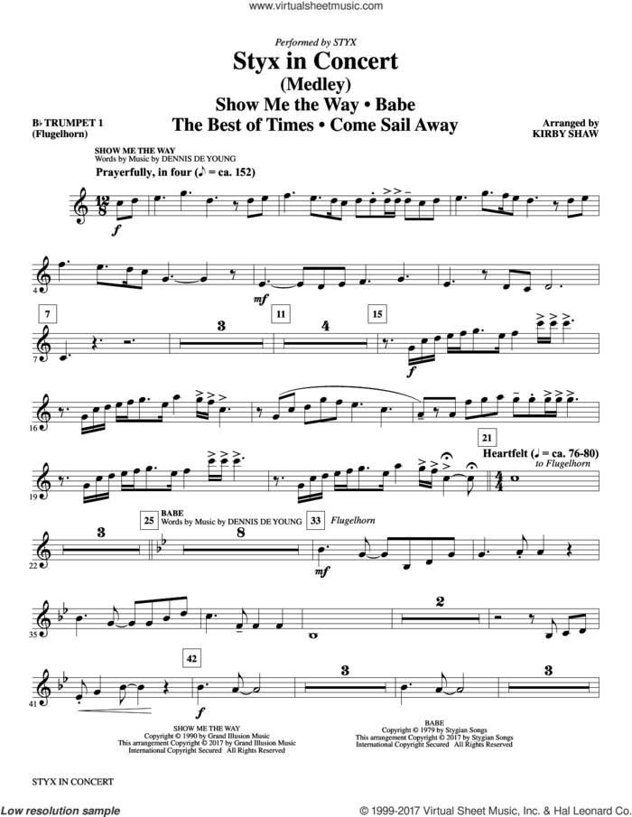 Styx in Concert (complete set of parts) sheet music for orchestra/band by Kirby Shaw, Dennis DeYoung and Styx, intermediate skill level