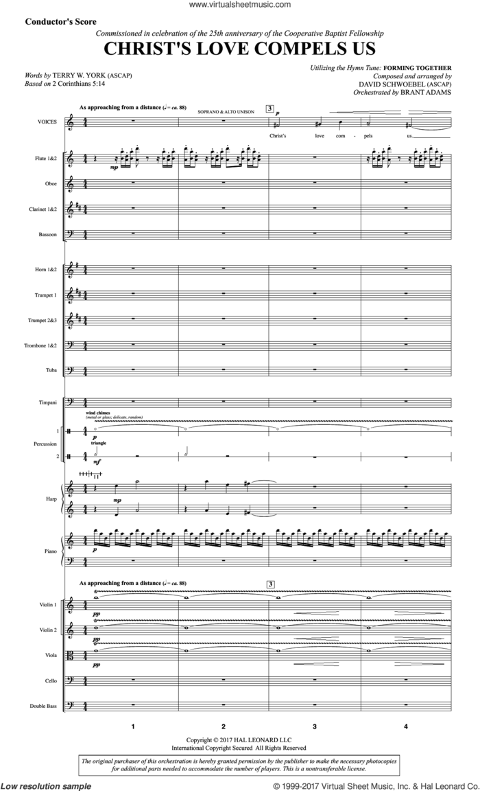 Christ's Love Compels Us (COMPLETE) sheet music for orchestra/band by David Schwoebel and Terry W. York, intermediate skill level
