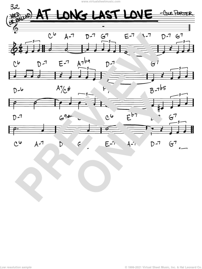 At Long Last Love sheet music for voice and other instruments (in C) by Cole Porter, intermediate skill level