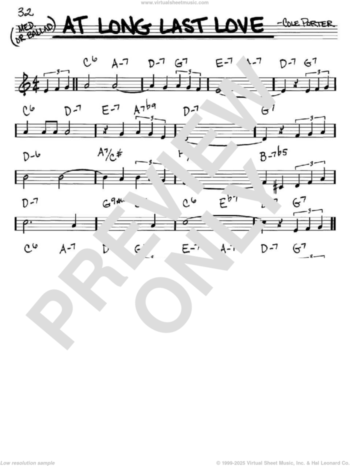 At Long Last Love sheet music for voice and other instruments (in C) by Cole Porter, intermediate skill level