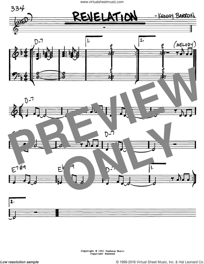 Revelation sheet music for voice and other instruments (in C) by Kenny Barron, intermediate skill level