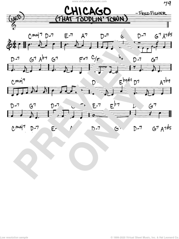 Chicago (That Toddlin' Town) sheet music for voice and other instruments (in C) by Frank Sinatra and Fred Fisher, intermediate skill level