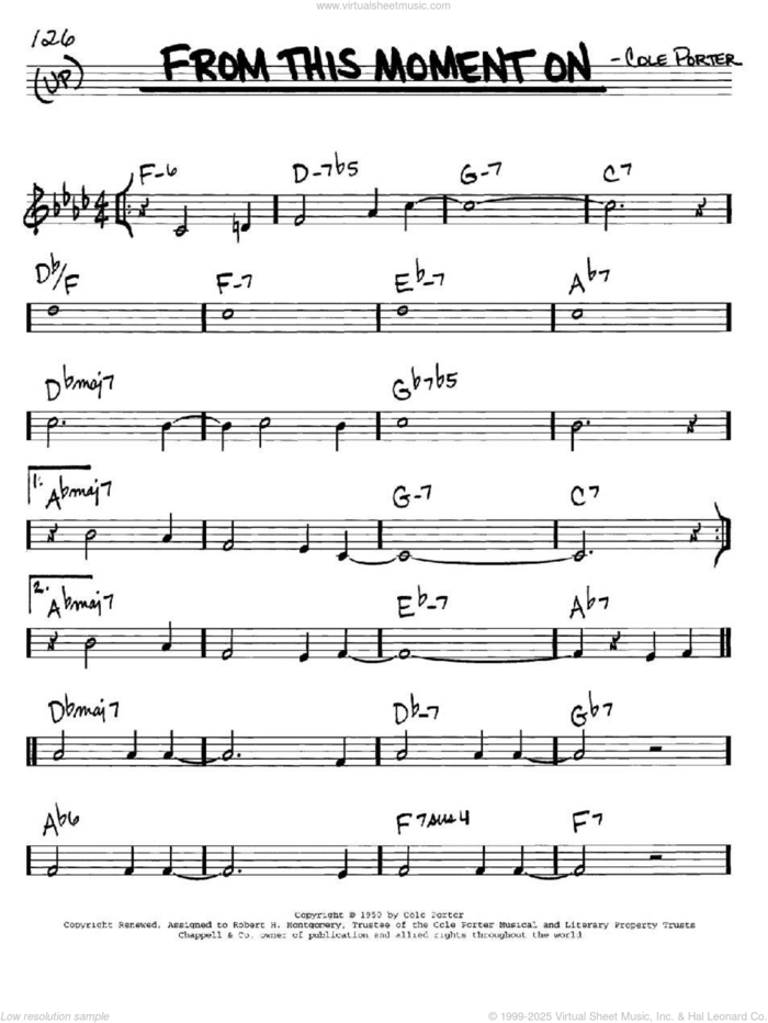 From This Moment On (from Kiss Me, Kate) sheet music for voice and other instruments (in C) by Cole Porter, intermediate skill level