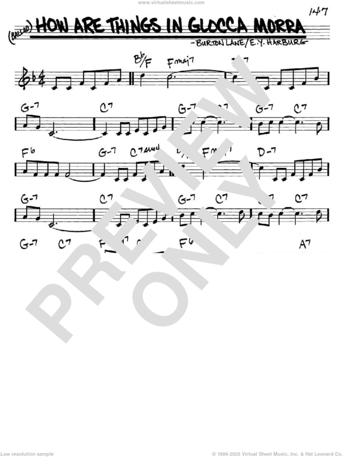 How Are Things In Glocca Morra sheet music for voice and other instruments (in C) by E.Y. Harburg and Burton Lane, intermediate skill level