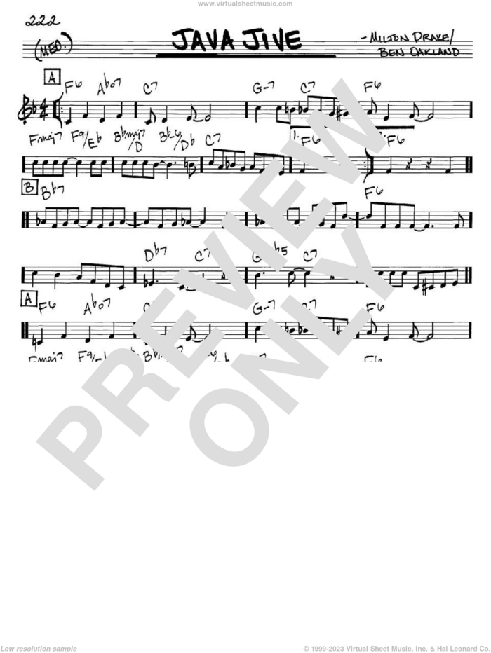 Java Jive sheet music for voice and other instruments (in C) by The Ink Spots, Ben Oakland and Milton Drake, intermediate skill level