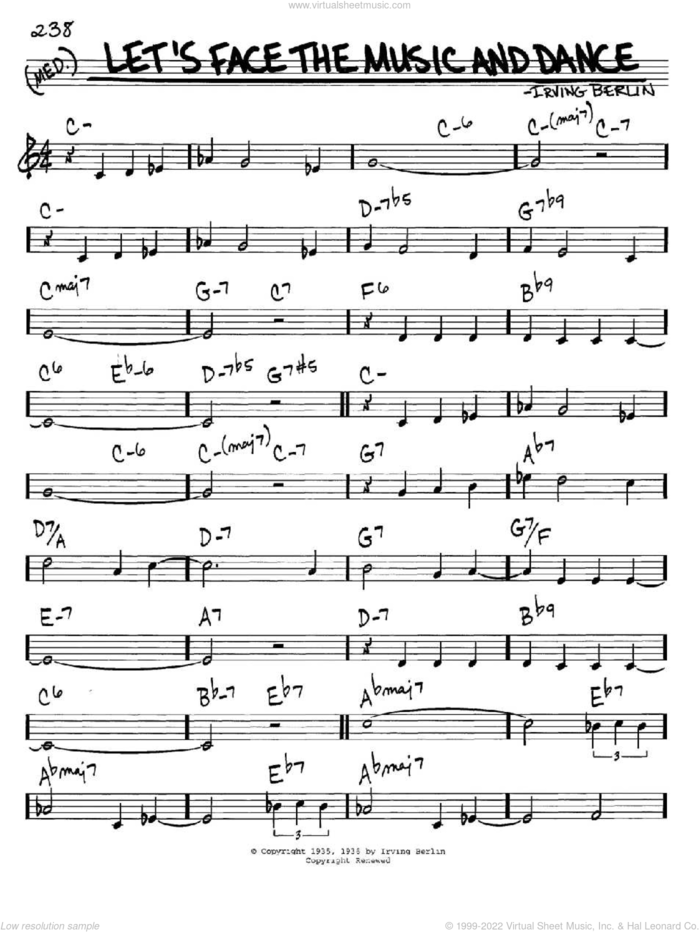 Let's Face The Music And Dance sheet music for voice and other instruments (in C) by Irving Berlin, intermediate skill level