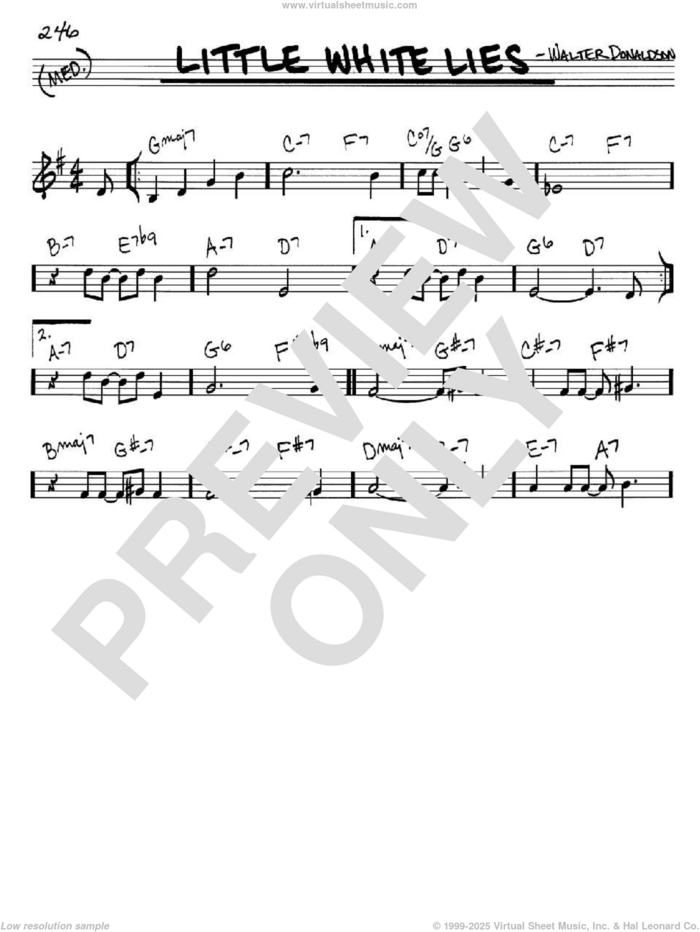 Little White Lies sheet music for voice and other instruments (in C) by Walter Donaldson, intermediate skill level