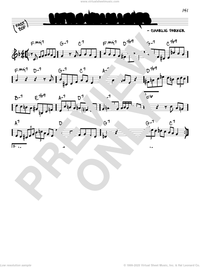 Little Willie Leaps sheet music for voice and other instruments (in C) by Miles Davis, intermediate skill level