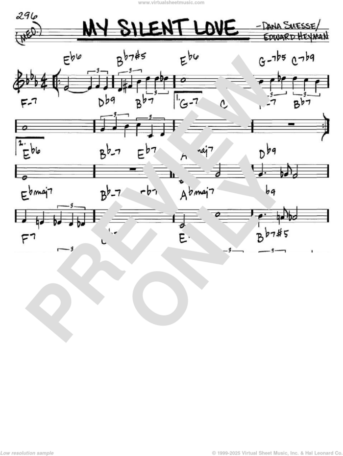 My Silent Love sheet music for voice and other instruments (in C) by Edward Heyman and Dana Suesse, intermediate skill level