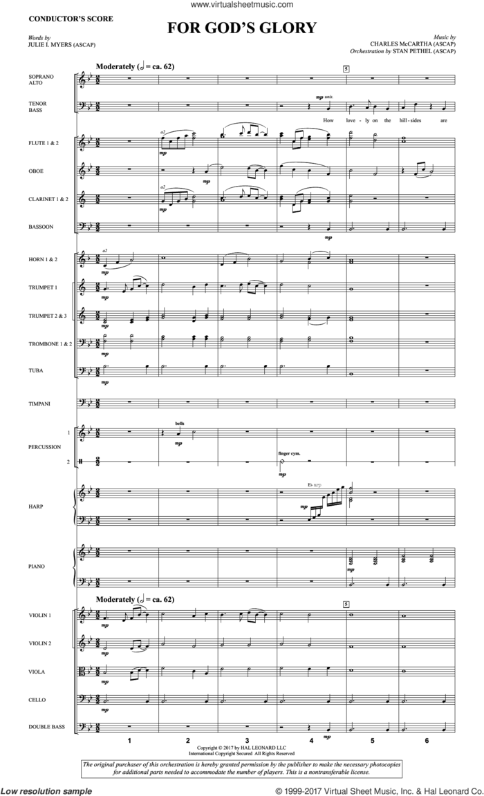 For God's Glory (COMPLETE) sheet music for orchestra/band by Charles McCartha and Julie I. Myers, intermediate skill level