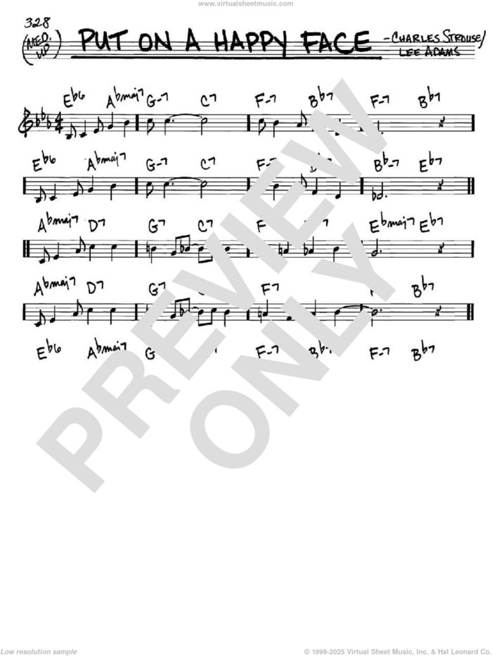 Put On A Happy Face sheet music for voice and other instruments (in C) by Charles Strouse and Lee Adams, intermediate skill level