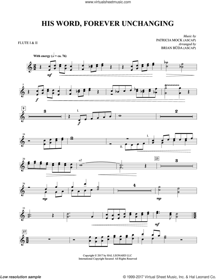 His Word, Forever Unchanging (complete set of parts) sheet music for orchestra/band by Patricia Mock, Brian Buda, Brian Buda, Martin Luther and The Solid Rock, intermediate skill level