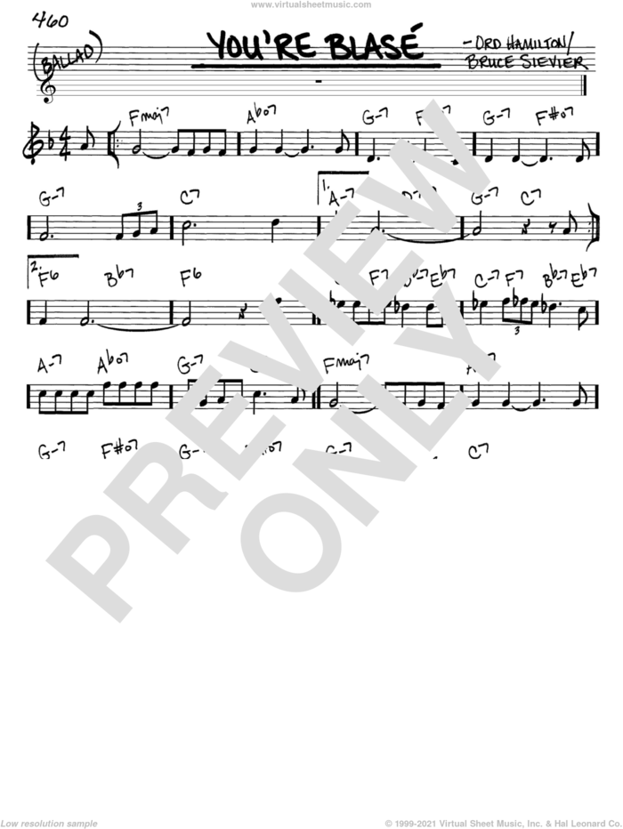 You're Blase sheet music (real book - melody and chords) (in C)