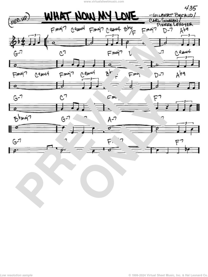 What Now My Love sheet music for voice and other instruments (in C) by Gilbert Becaud, Elvis Presley, Frank Sinatra, Herb Alpert, Herb Alpert & The Tijuana Brass, Sonny & Cher, Carl Sigman, Francois Becaud and Pierre Delanoe, intermediate skill level