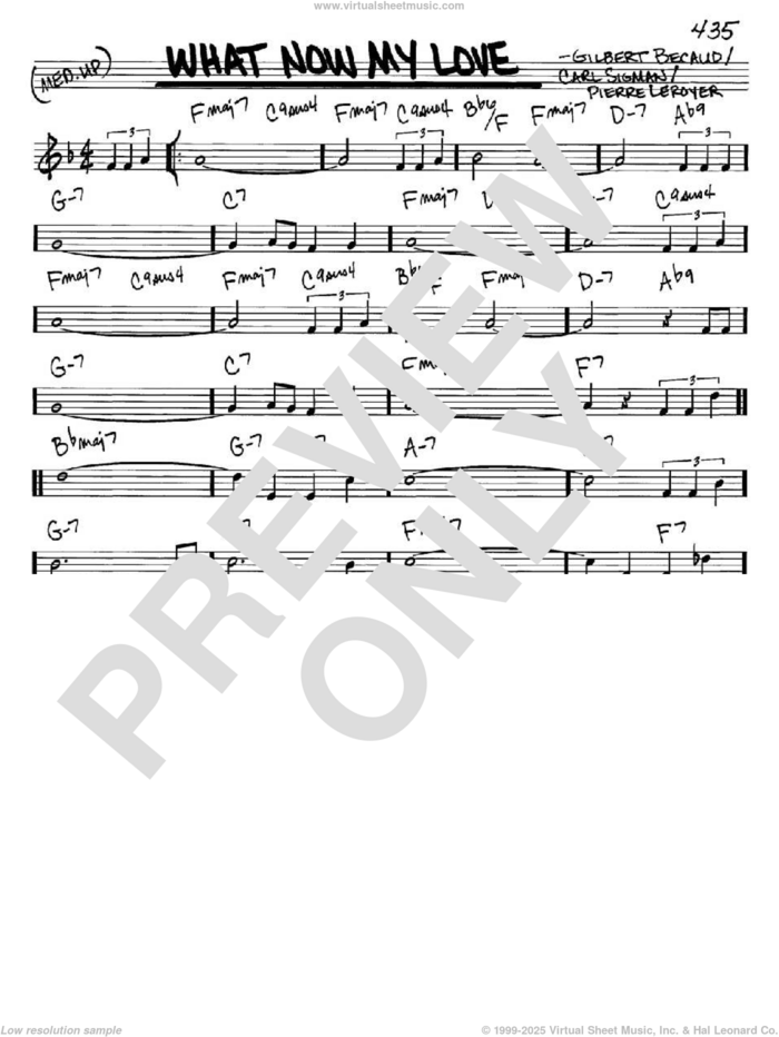 What Now My Love sheet music for voice and other instruments (in C) by Gilbert Becaud, Elvis Presley, Frank Sinatra, Herb Alpert, Herb Alpert & The Tijuana Brass, Sonny & Cher, Carl Sigman, Francois Becaud and Pierre Delanoe, intermediate skill level