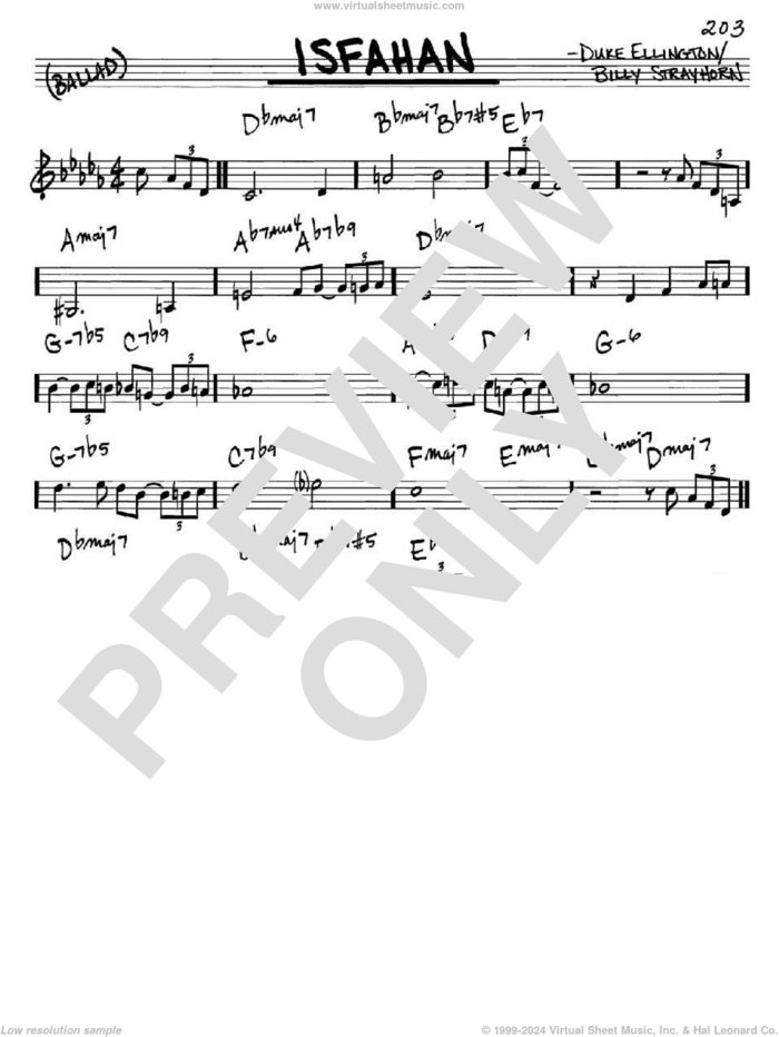 Isfahan sheet music for voice and other instruments (in C) by Duke Ellington and Billy Strayhorn, intermediate skill level